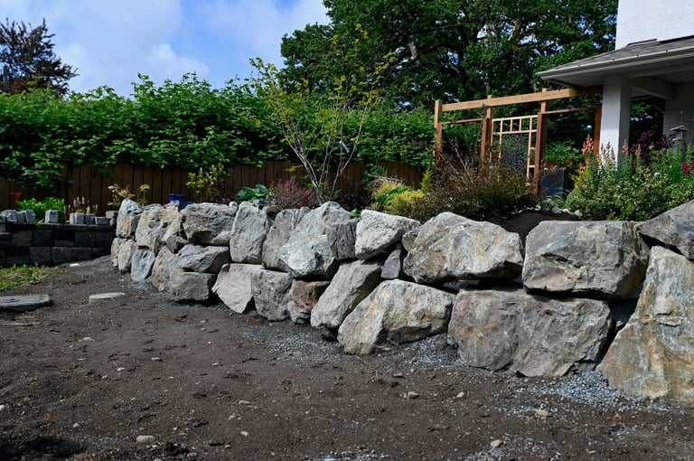 Home and garden landscaping project in progress